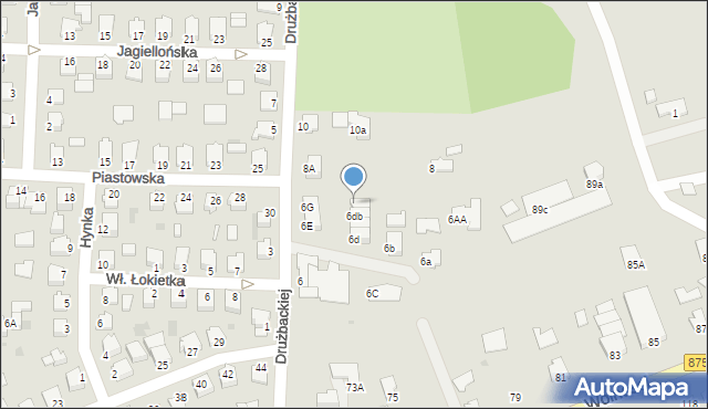 Mielec, Drużbackiej, 6dc, mapa Mielca