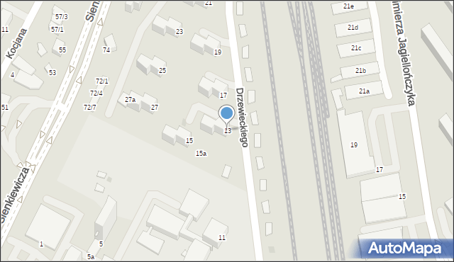 Mielec, Drzewieckiego, 13, mapa Mielca