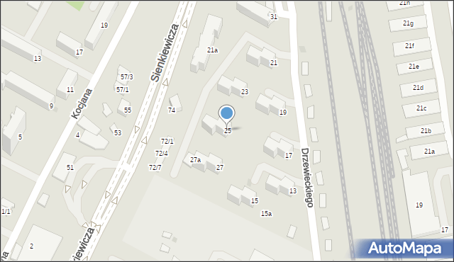 Mielec, Drzewieckiego, 25, mapa Mielca