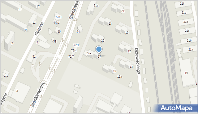 Mielec, Drzewieckiego, 27, mapa Mielca