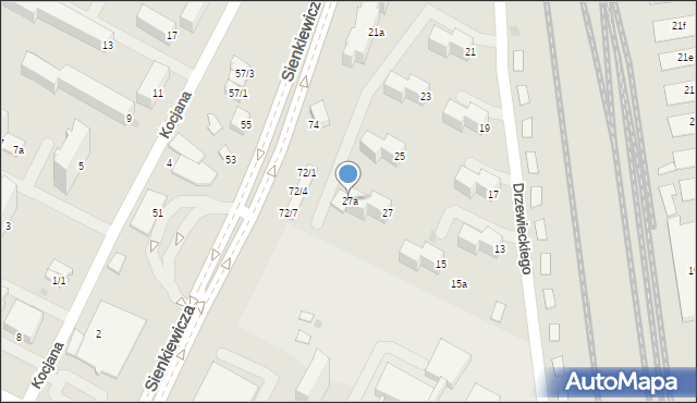 Mielec, Drzewieckiego, 27a, mapa Mielca