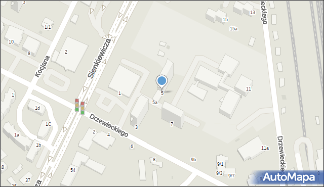 Mielec, Drzewieckiego, 5, mapa Mielca