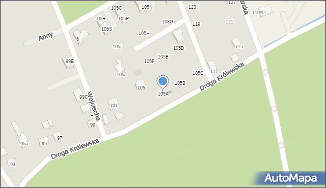 Niepołomice, Droga Królewska, 105A, mapa Niepołomice