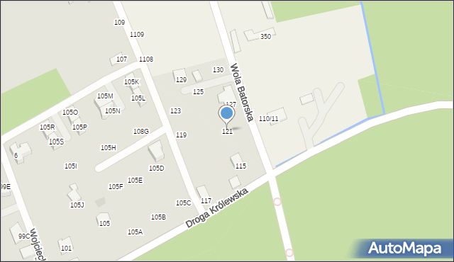 Niepołomice, Droga Królewska, 121, mapa Niepołomice