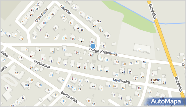 Niepołomice, Droga Królewska, 12b, mapa Niepołomice