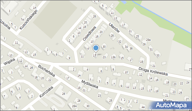 Niepołomice, Droga Królewska, 13a, mapa Niepołomice