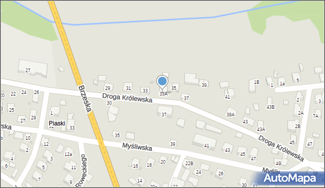 Niepołomice, Droga Królewska, 33A, mapa Niepołomice