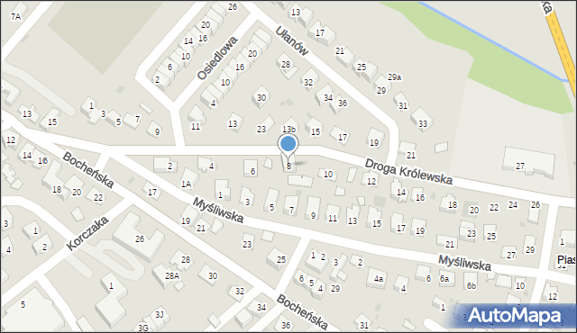 Niepołomice, Droga Królewska, 8, mapa Niepołomice