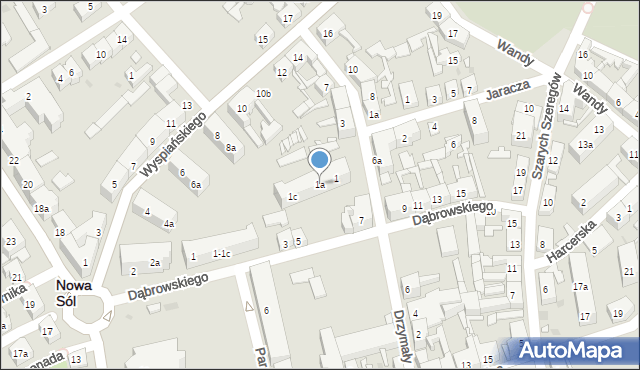 Nowa Sól, Drzymały, 1a, mapa Nowa Sól