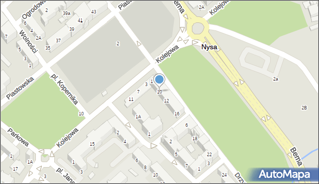 Nysa, Drzymały Wojciecha, 10, mapa Nysy