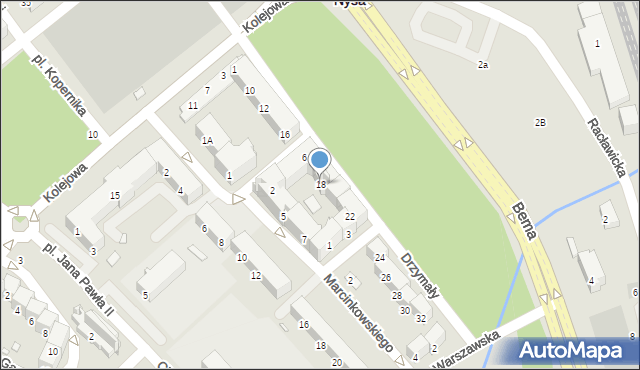 Nysa, Drzymały Wojciecha, 18, mapa Nysy