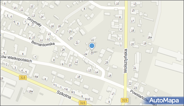 Obra, Drzymały, 23, mapa Obra