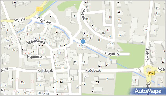 Olesno, Drzymały Michała, 23, mapa Olesno