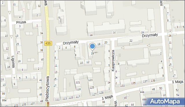 Opole, Drzymały Wojciecha, 14, mapa Opola