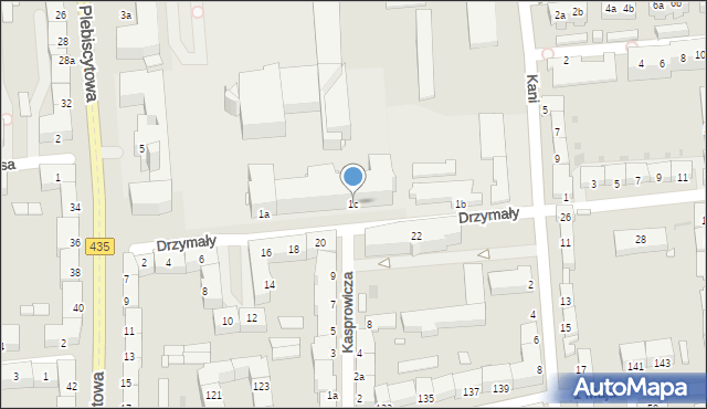 Opole, Drzymały Wojciecha, 1c, mapa Opola