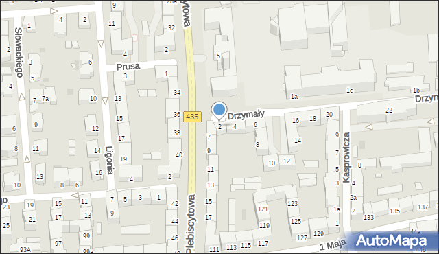 Opole, Drzymały Wojciecha, 2, mapa Opola