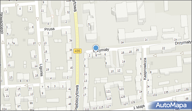 Opole, Drzymały Wojciecha, 4, mapa Opola