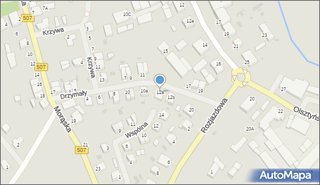 Orneta, Drzymały, 12a, mapa Orneta