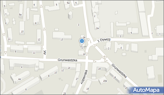 Ostróda, Drwęcka, 1, mapa Ostróda