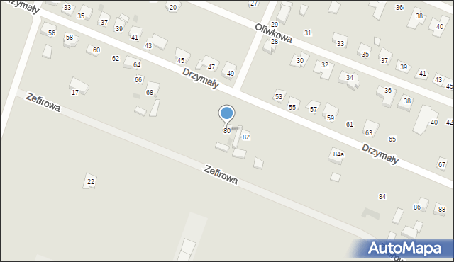 Ostrów Wielkopolski, Drzymały Michała, 80, mapa Ostrów Wielkopolski