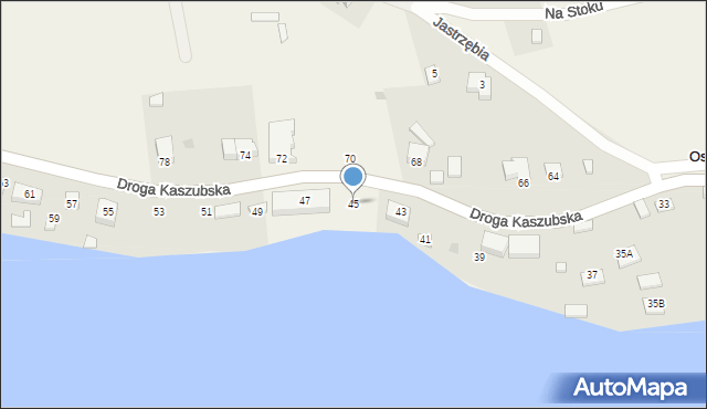 Ostrzyce, Droga Kaszubska, 45, mapa Ostrzyce