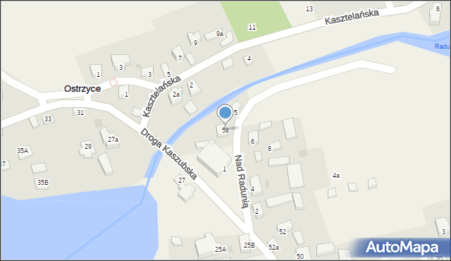 Ostrzyce, Droga Kaszubska, 58, mapa Ostrzyce