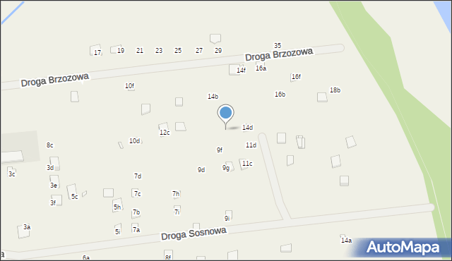 Oświno, Droga Brzozowa, 14c, mapa Oświno