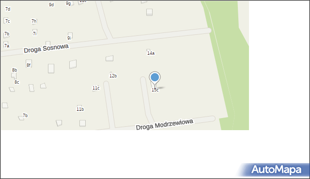 Oświno, Droga Modrzewiowa, 15c, mapa Oświno