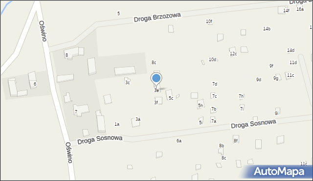 Oświno, Droga Sosnowa, 3e, mapa Oświno