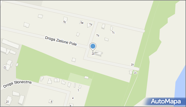 Oświno, Droga Zielone Pole, 14, mapa Oświno