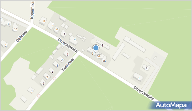 Piaski, Drzęczewska, 3e, mapa Piaski
