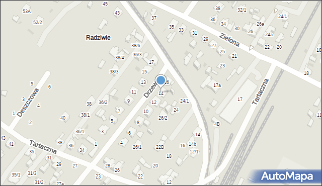 Płock, Drzewna, 14, mapa Płock