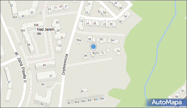 Płock, Drętkiewicza Andrzeja, 70, mapa Płock