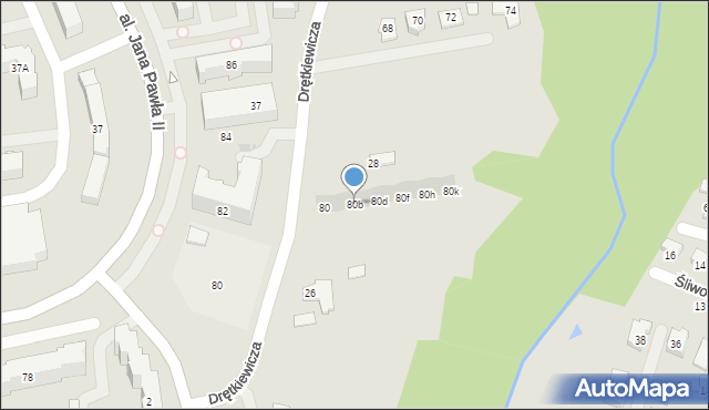 Płock, Drętkiewicza Andrzeja, 80b, mapa Płock
