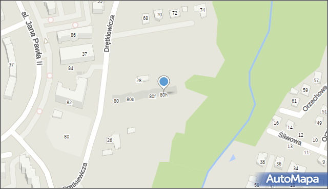 Płock, Drętkiewicza Andrzeja, 80h, mapa Płock