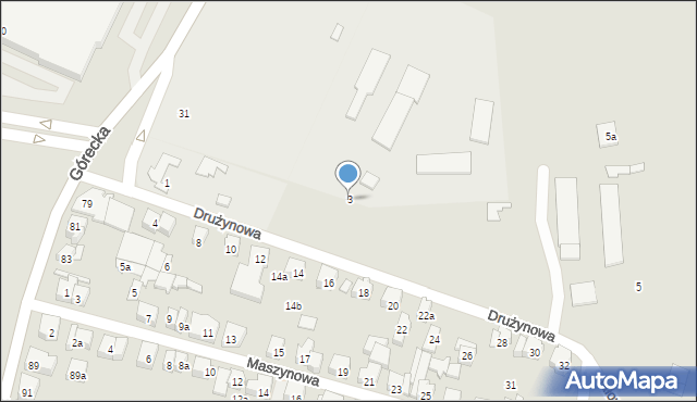Poznań, Drużynowa, 3, mapa Poznania