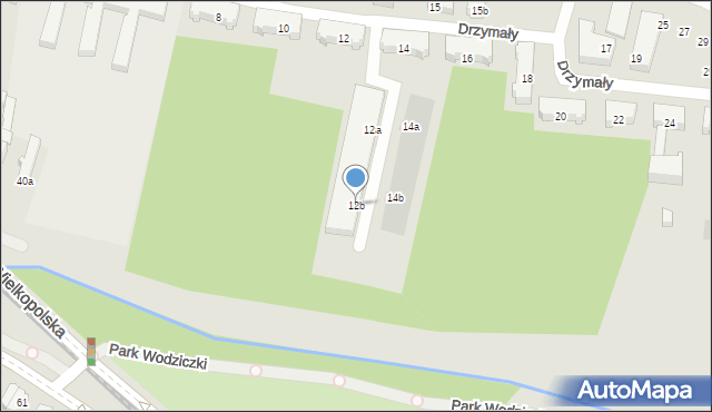 Poznań, Drzymały Michała, 12b, mapa Poznania