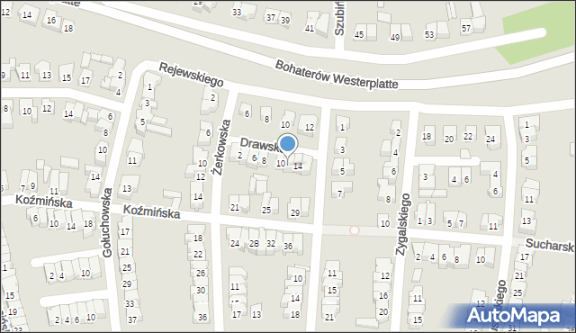 Poznań, Drawska, 12, mapa Poznania