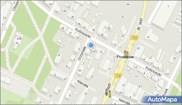 Pruszków, Drzymały Michała, 1, mapa Pruszków