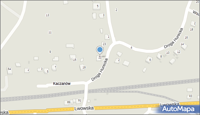 Przemyśl, Droga Hurecka, 21, mapa Przemyśla