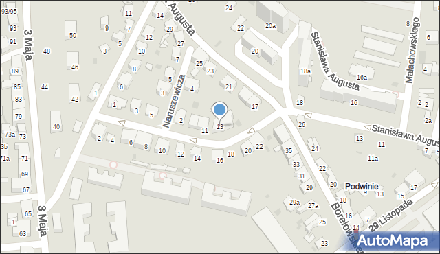 Przemyśl, Drużbackiej Elżbiety, 13, mapa Przemyśla