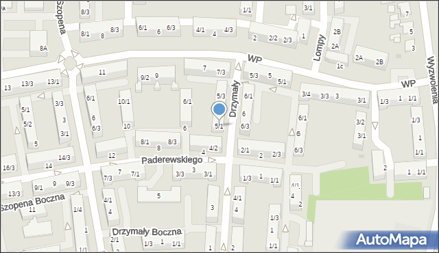 Pyskowice, Drzymały, 5/1, mapa Pyskowice