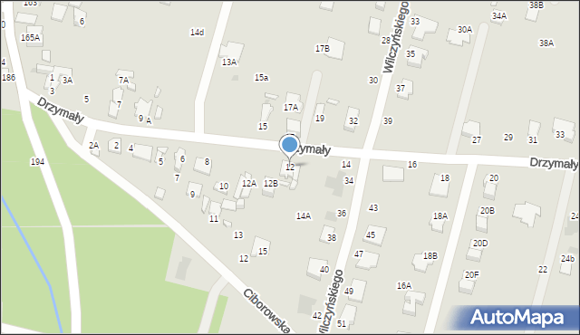 Radom, Drzymały Wojciecha Michała, 12, mapa Radomia