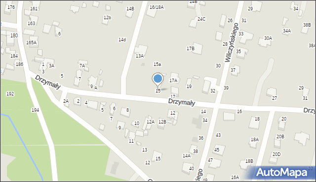 Radom, Drzymały Wojciecha Michała, 15, mapa Radomia