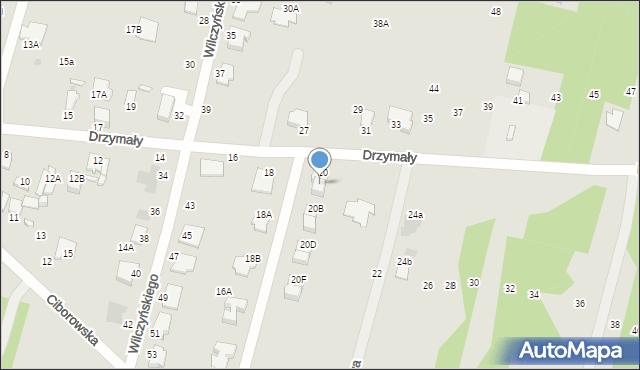 Radom, Drzymały Wojciecha Michała, 20A, mapa Radomia