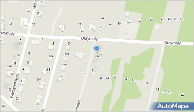 Radom, Drzymały Wojciecha Michała, 24a, mapa Radomia