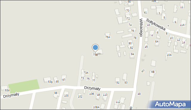 Radom, Drzymały Wojciecha Michała, 73B, mapa Radomia