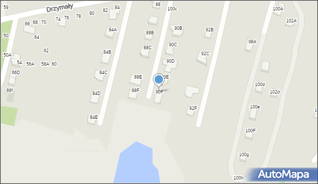 Radom, Drzymały Wojciecha Michała, 90F, mapa Radomia