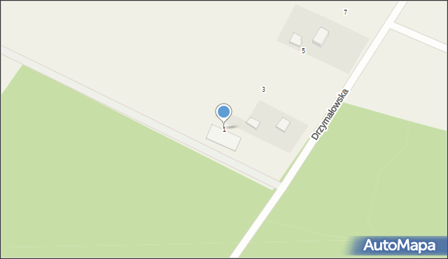Rakoniewice Wieś, Drzymałowska, 1, mapa Rakoniewice Wieś