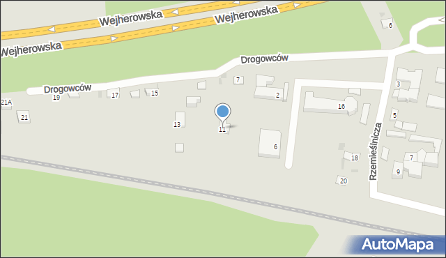 Reda, Drogowców, 11, mapa Reda